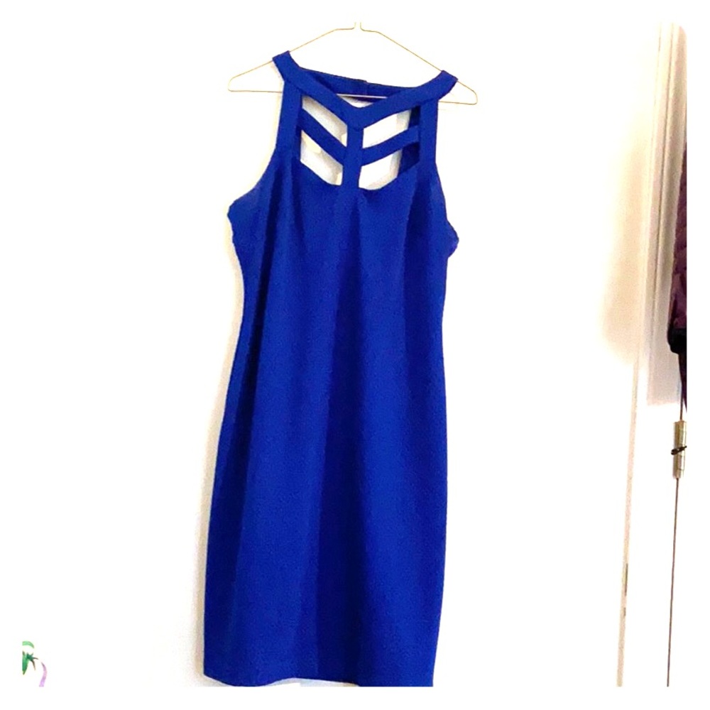 Blue mid-length dress
